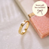 Engraved Carnation Ring - 9ct Yellow Gold