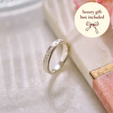 Engraved Carnation Ring - Sterling Silver