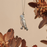 Barn Owl Sterling Silver With Champagne Diamonds