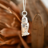 Barn Owl Sterling Silver With Champagne Diamonds