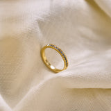 9ct Yellow Gold Eternity Ring with Natural Light Blue Sapphires