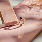 9ct Yellow Gold and Blue Sapphire Protea Ring