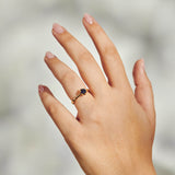 9ct Yellow Gold and Blue Sapphire Protea Ring