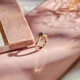 9ct Yellow Gold and Blue Sapphire Protea Ring