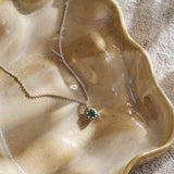 Blue Tourmaline Protea Necklace - Sterling Silver