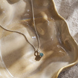 Blue Tourmaline Protea Necklace - Sterling Silver