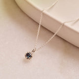 Blue Tourmaline Protea Necklace - Sterling Silver