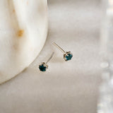 Blue Tourmaline Protea Studs - Sterling Silver