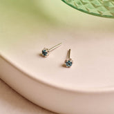 Blue Tourmaline Protea Studs - Sterling Silver