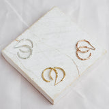 Silver, Yellow Gold, Rose Gold Texture Branch Hoops Earrings
