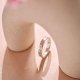 Engraved Carnation Ring - Sterling Silver