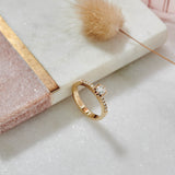 9ct Yellow Gold Diamond Unfurl Protea Ring