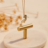 9ct Yellow Gold hand crafted African Hoopoe necklace with detailed face and wing pattern.