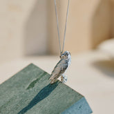 Sterling Silver hand crafted African Fish Eagle necklace with detailed face and wing pattern.