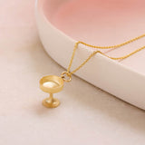 Champagne Coupe Charm - 9ct Yellow Gold