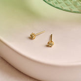 Green Sapphire Protea Studs - 9ct Yellow Gold