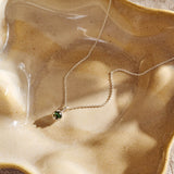 Green Tourmaline Protea Necklace - Sterling Silver