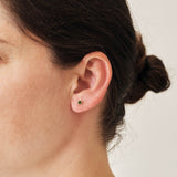 Green Tourmaline Protea Studs - Sterling Silver