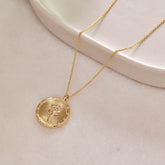King Protea Wild Flower Necklace 9ct Yellow Gold