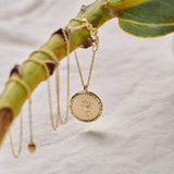 King Protea Wild Flower Necklace 9ct Yellow Gold