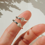 King Protea Pod and Protea Pincushion inspired rings manufactured in sterling silver