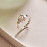 King Protea Wild Flower Signet Ring Sterling Silver