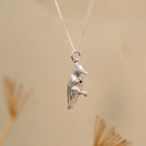 Pied Kingfisher Sterling Silver With A Black Diamond