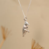 Pied Kingfisher Sterling Silver With A Black Diamond