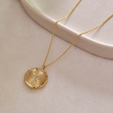 March Lily Wild Flower Necklace 9ct Yellow Gold