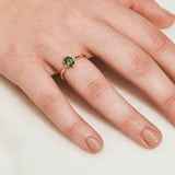 Six Claw Oval Green Tourmaline Ring