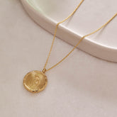 Protea Pincushion Wild Flower Necklace 9ct Yellow Gold