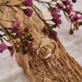 Protea Pincushion Wild Flower Signet Ring 9ct Yellow Gold