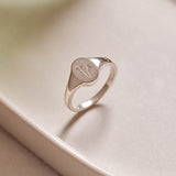 Protea Pincushion Wild Flower Signet Ring Sterling Silver