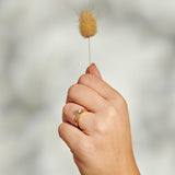 9ct Yellow Gold and "Yellow Toned" Diamond Protea Ring