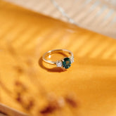 14ct Yellow Gold Sapphire and Diamond Trilogy Ring