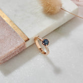 9ct Rose Gold Sapphire and Diamond Unfurl Protea Ring