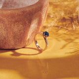 9ct Rose Gold Sapphire and Diamond Unfurl Protea Ring