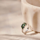 9ct White Gold Sapphire Cluster Ring