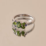 9ct White Gold Sapphire Cluster Ring