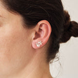 Lemon Blossom and Leaf Studs - Sterling Silver