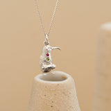 Southern double-collared Sunbird Sterling Silver With Sapphire and Ruby