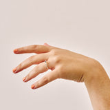 Tourmaline Two Leaf Stack Ring - Sterling Silver