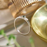 Tourmaline Two Leaf Stack Ring - Sterling Silver