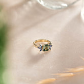 14ct Yellow Gold Tourmaline and Sapphire Ring