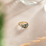 14ct Yellow Gold Tourmaline and Sapphire Ring