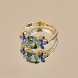 14ct Yellow Gold Tourmaline and Sapphire Ring