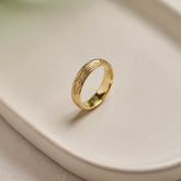 9ct Yellow Gold Wood Grain Ring
