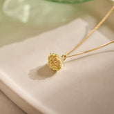Protea Pincushion Necklace - 9ct Yellow Gold