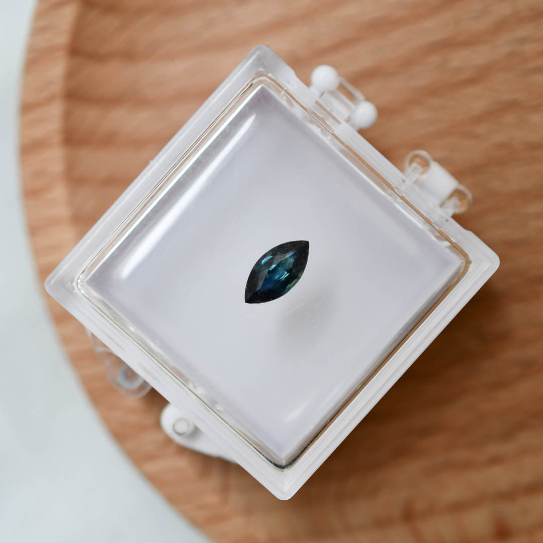 Marquise Sapphire Leaf and Vine Ring