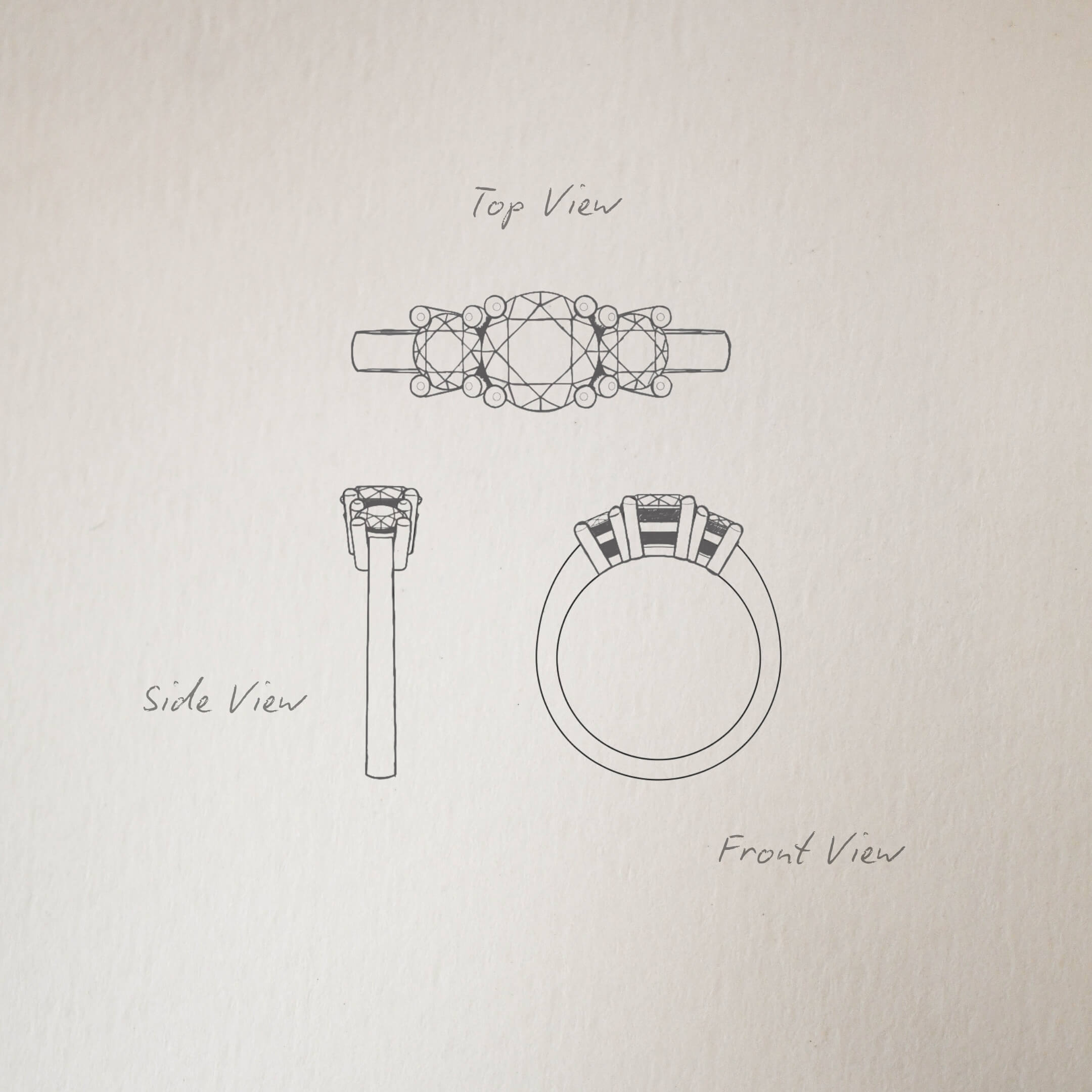 Yellow Sapphire and Light Brown Diamond Ring